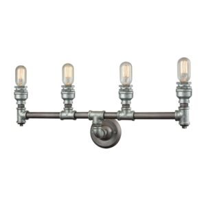 Elk Home 28-Inch Wide Cast Iron Pipe Vanity Light, Weathered Zinc