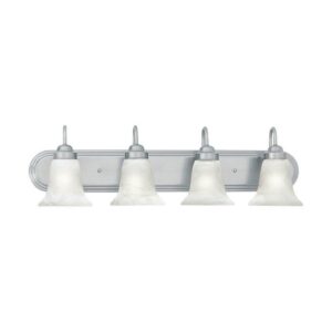 Elk Home Homestead 4-Light Brushed Nickel Vanity Light with Alabaster Glass
