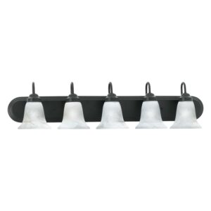 Elk Home Homestead 5-Light Painted Bronze Vanity Light with Alabaster Glass