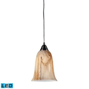 31138/1-LED-Elk Lighting-Granite - 10 9.5W 1 LED Mini Pendant Satin Nickel Finish with Marbleized