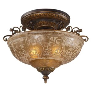 Elk Home - Restoration - 3 Light Semi-Flush Mount in Traditional Style with