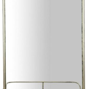 Creative Co-Op Metal Framed Wall Mirror with Shelf and Antique Nickel Finish