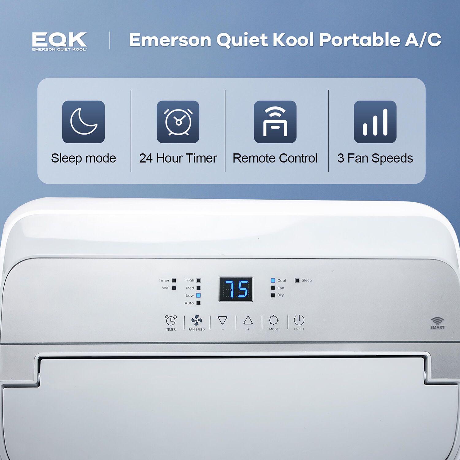 Emerson Quiet Kool 10,000 BTU (14,000 BTU ASHRAE) 115-Volt Portable Air Conditioner with Heater - Image 6