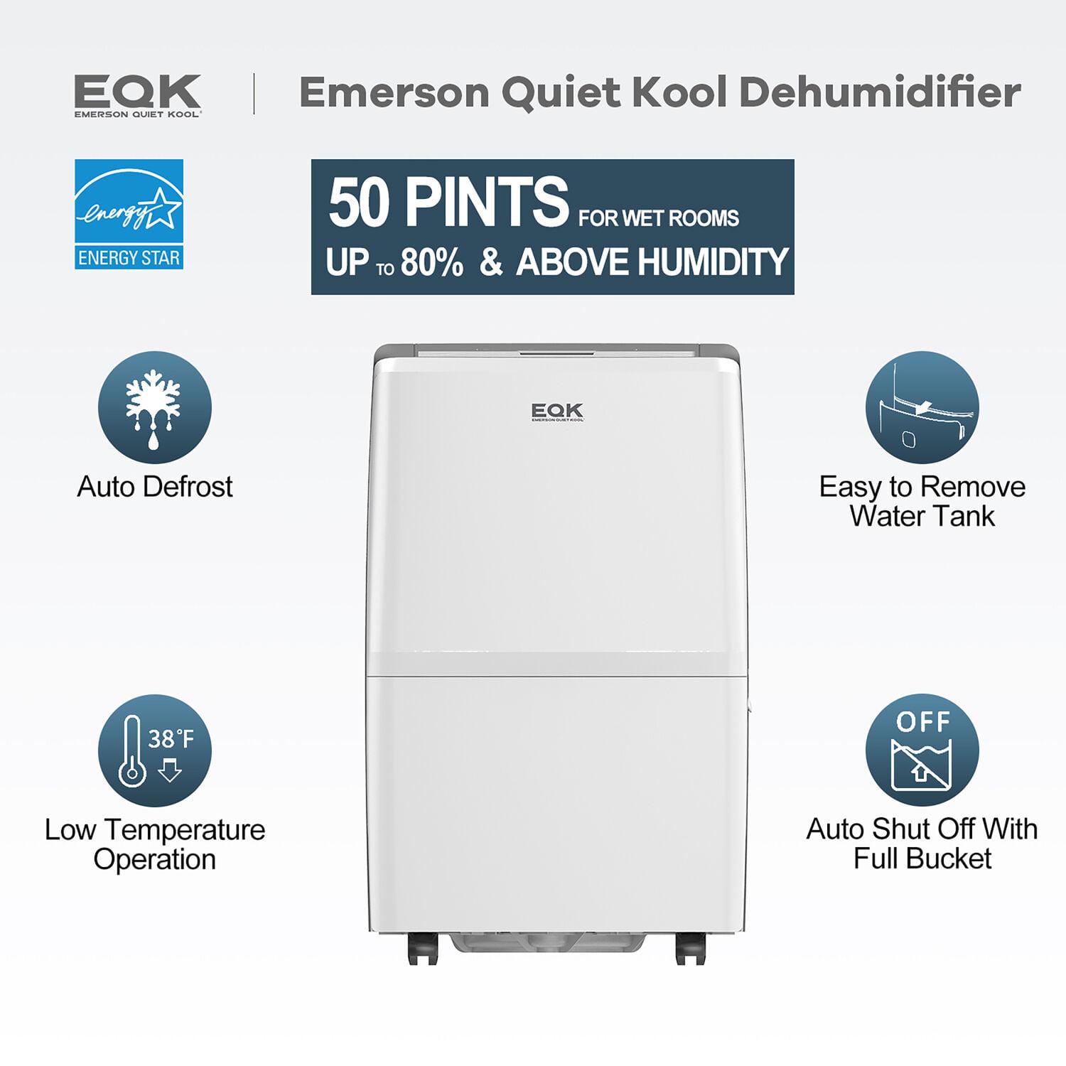 Emerson Quiet Kool 50 Pt 4500 Sq.ft. Dehumidifier in White - Image 5