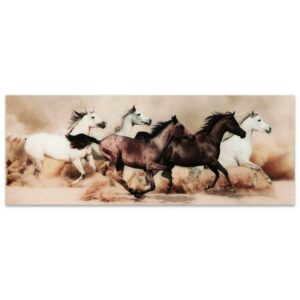 Empire Art Direct Stampede Frameless Free Floating Tempered Glass Panel Graphic Wall Art, 63" x 24" x 0.2", Ready to Hang