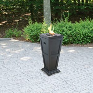 Endless Summer 11.8" Square 10000 BTU Propane Stone and Stainless Steel Fire Pit