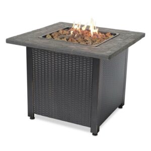Decorative Push Button Outdoor LP Gas Fire Pit + Rocks