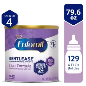 Enfamil Gentlease Baby Formula, for easing Fussiness, Gas, Crying and Spit-up, 19.9 Oz Can 4 count