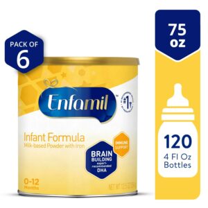 Enfamil Powder Baby Formula with Iron, 12.5 oz Can, 6 count