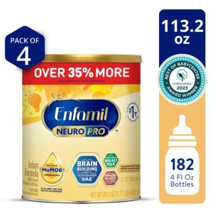 Enfamil NeuroPro Powder Baby Formula, Brain Support, 28.3 oz Can, 4 pack