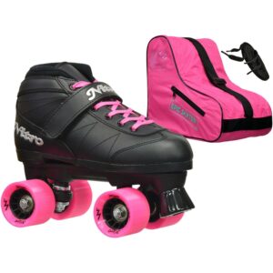 Epic Adult Super Nitro Pink Quad Speed Skates Package
