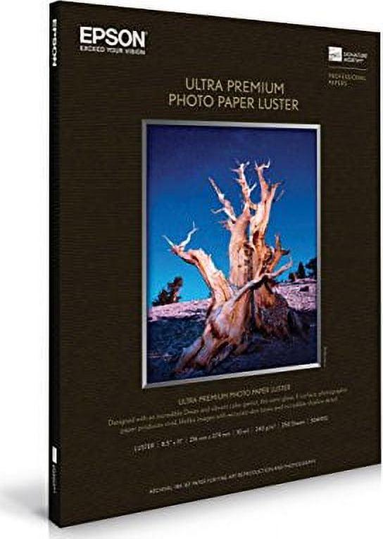 Epson Ultra Premium Photo Paper Luster 8.5X11 250 Sheets, White