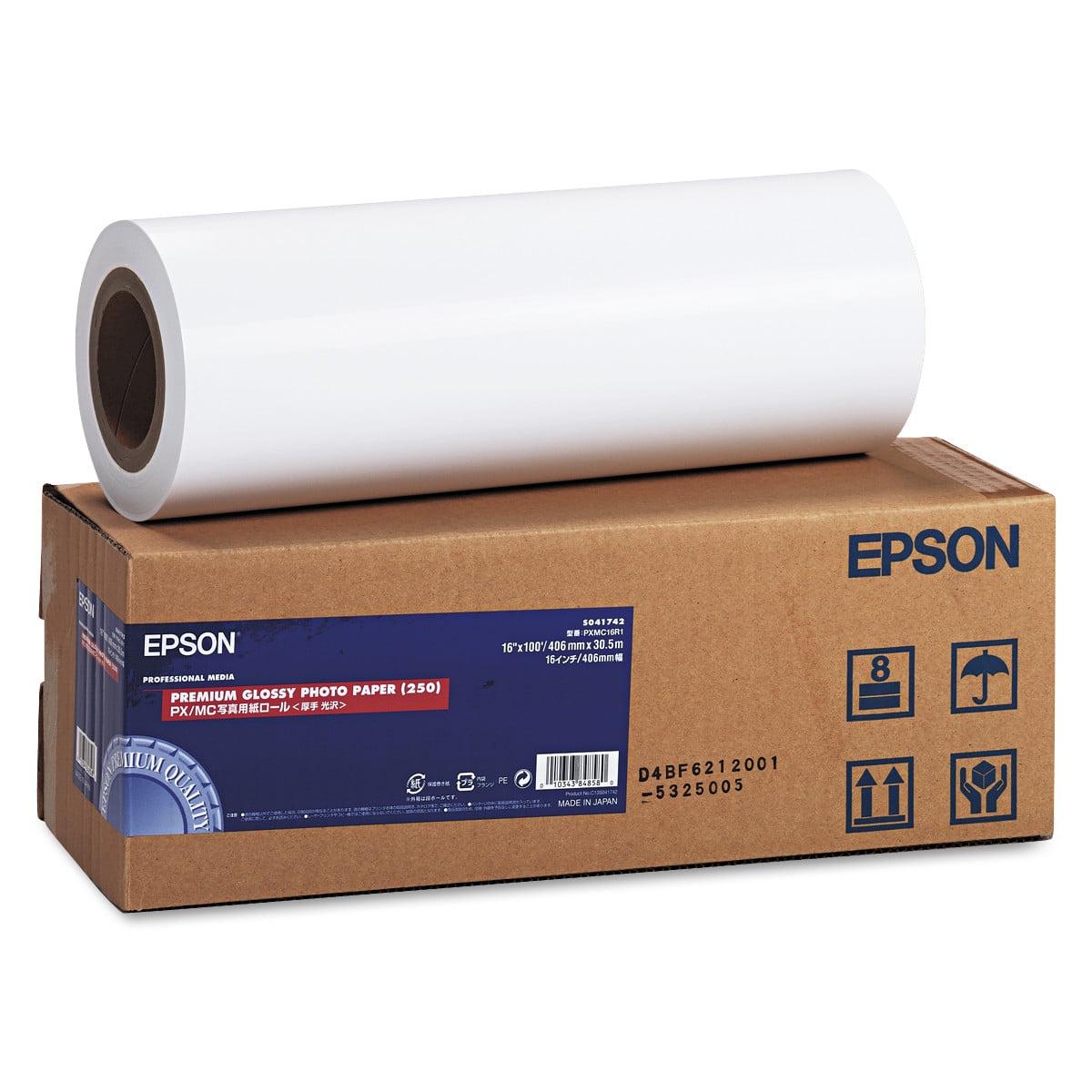 Epson Premium Glossy Photo Paper Rolls, 16" x 100 ft, Roll
