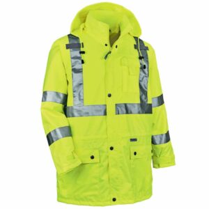 Ergodyne GloWear 8365 Type R Class 3 Rain Jacket, Lime, XL