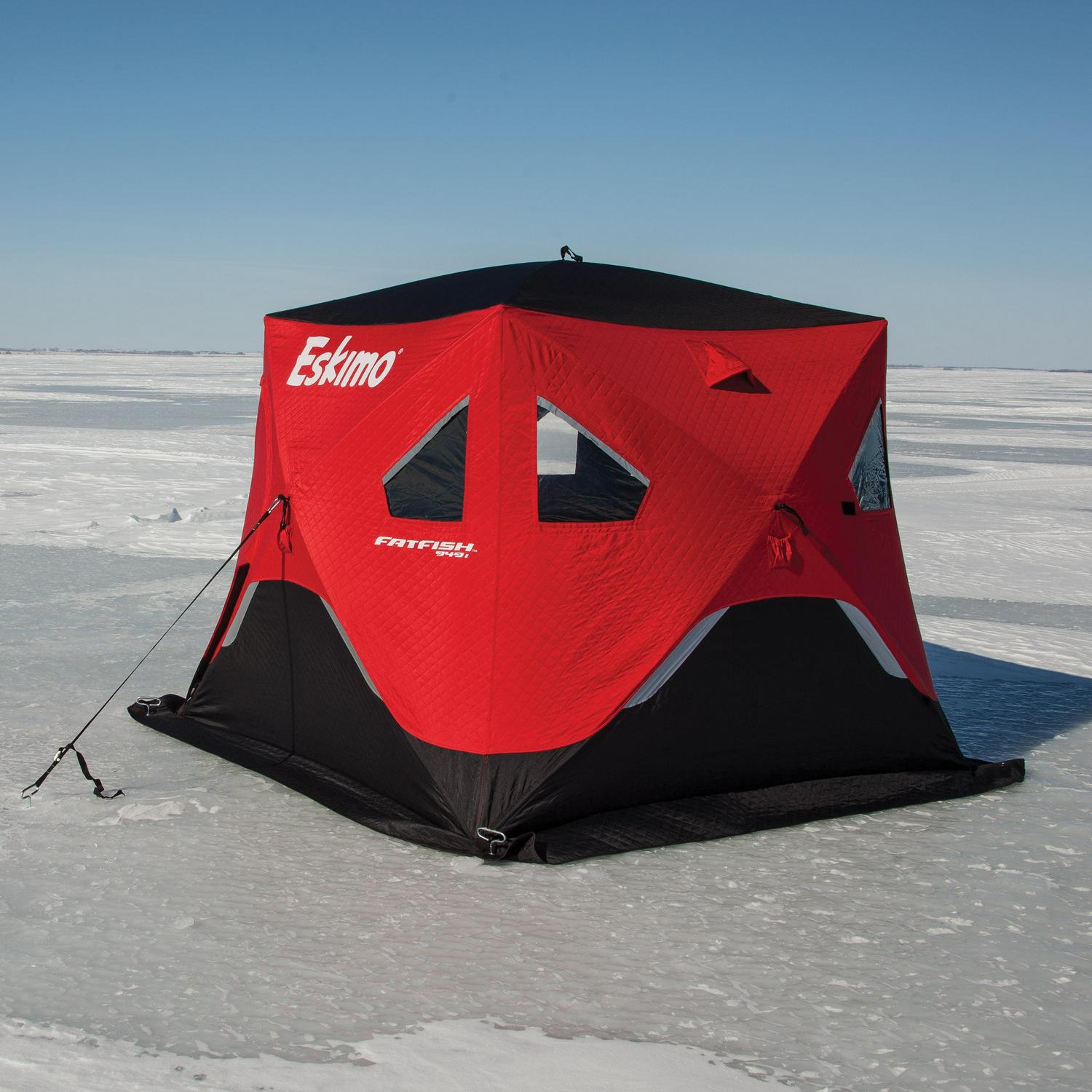 Eskimo FatFish™ 949i, Pop-up Portable Ice Shelter, Insulated, Red/Black, 3-4 Person Capacity, FF949i - Image 4