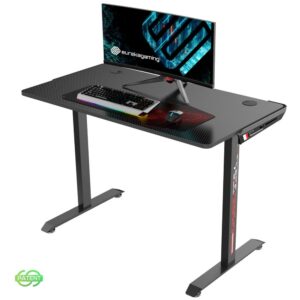 Eureka Ergonomic I1-S 43.3 Inch T-Shaped Small Home Office PC Gaming Computer Desk, Writing Study Tables Popular Gift for E-Sports Lover, Black
