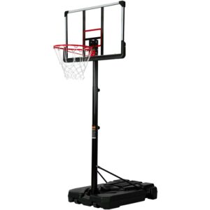 Euroco Portable Basketball Hoop & Goal, Outdoor Basketball System with 6.6-10ft Height Adjustment for Youth, Adults