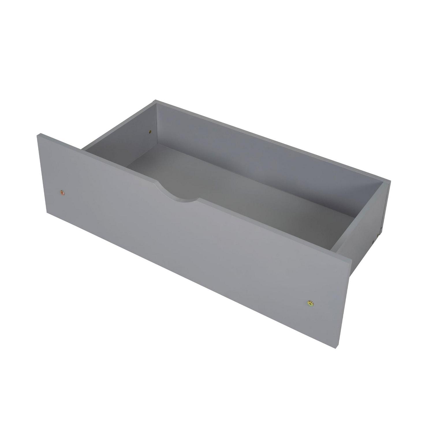 Euroco Twin Size Platform Bed, House Bed with Fence for Kids, Gray - Image 14