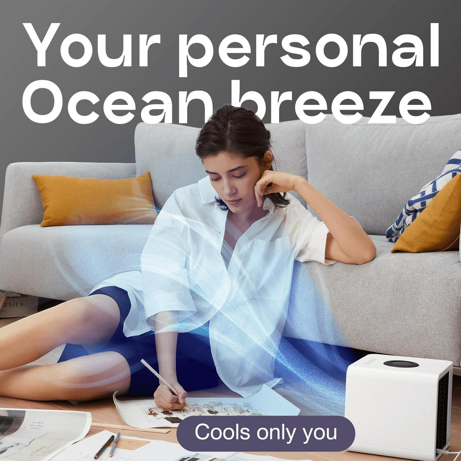 Evapolar evaLIGHT Plus Personal Portable Air Cooler, Evaporative Mini Air Cooler, Portable Air Conditioner, Humidifier, USB Connectivity and LED Light, 1000 ml - Image 3