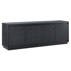 Evelyn&Zoe Presque Rectangular TV Stand for TV's up to 75", Black Grain