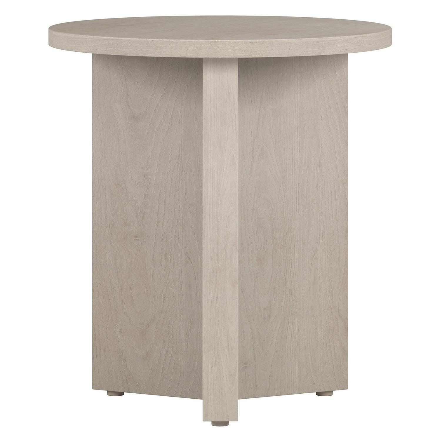 Evelyn&Zoe Anders 20" Wide Round Side Table, Alder White - Image 3
