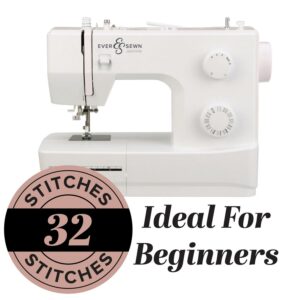 EverSewn Jasmine 32 Stitch Mechanical Sewing and Quilting Machine with 16 Accessories Included