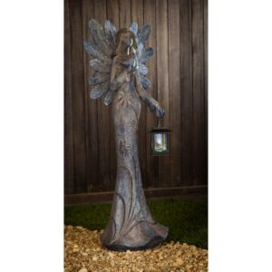 Evergreen New Creative Floral Angel Garden Statue with Solar Lantern
