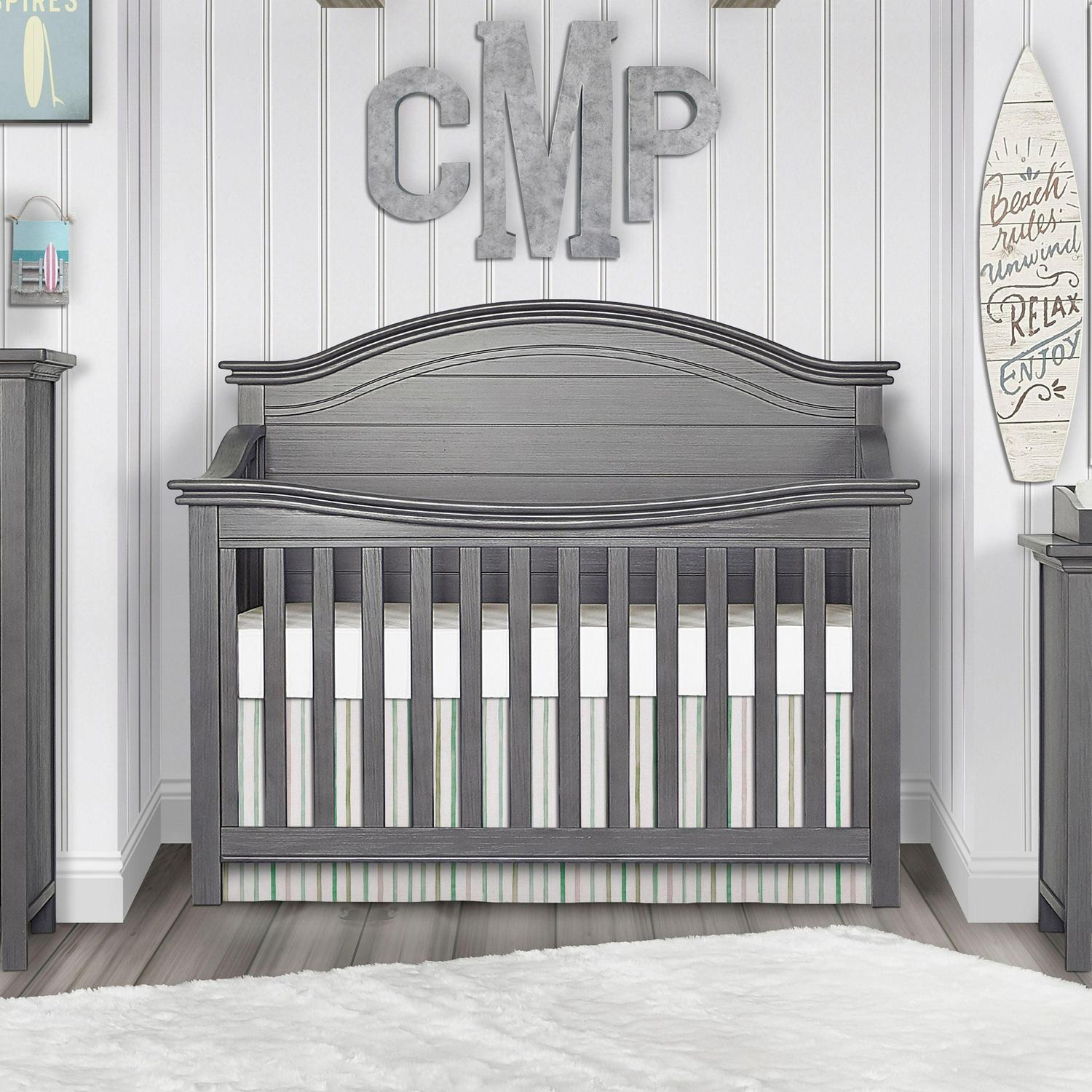 Evolur Belmar Curve 5-in-1 Convertible Crib in Rustic Grey, Greenguard Gold Certified - Image 11