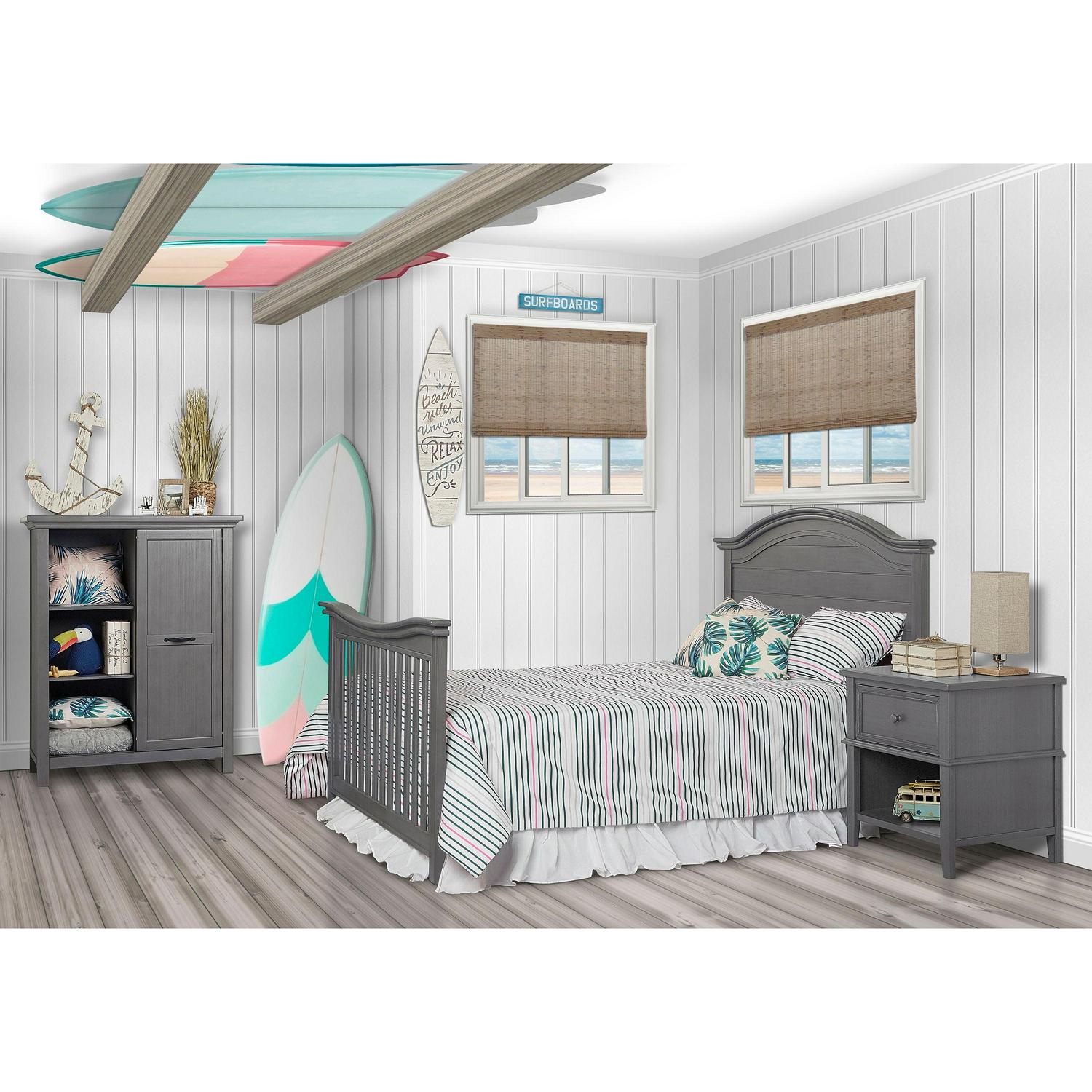 Evolur Belmar Curve 5-in-1 Convertible Crib in Rustic Grey, Greenguard Gold Certified - Image 15