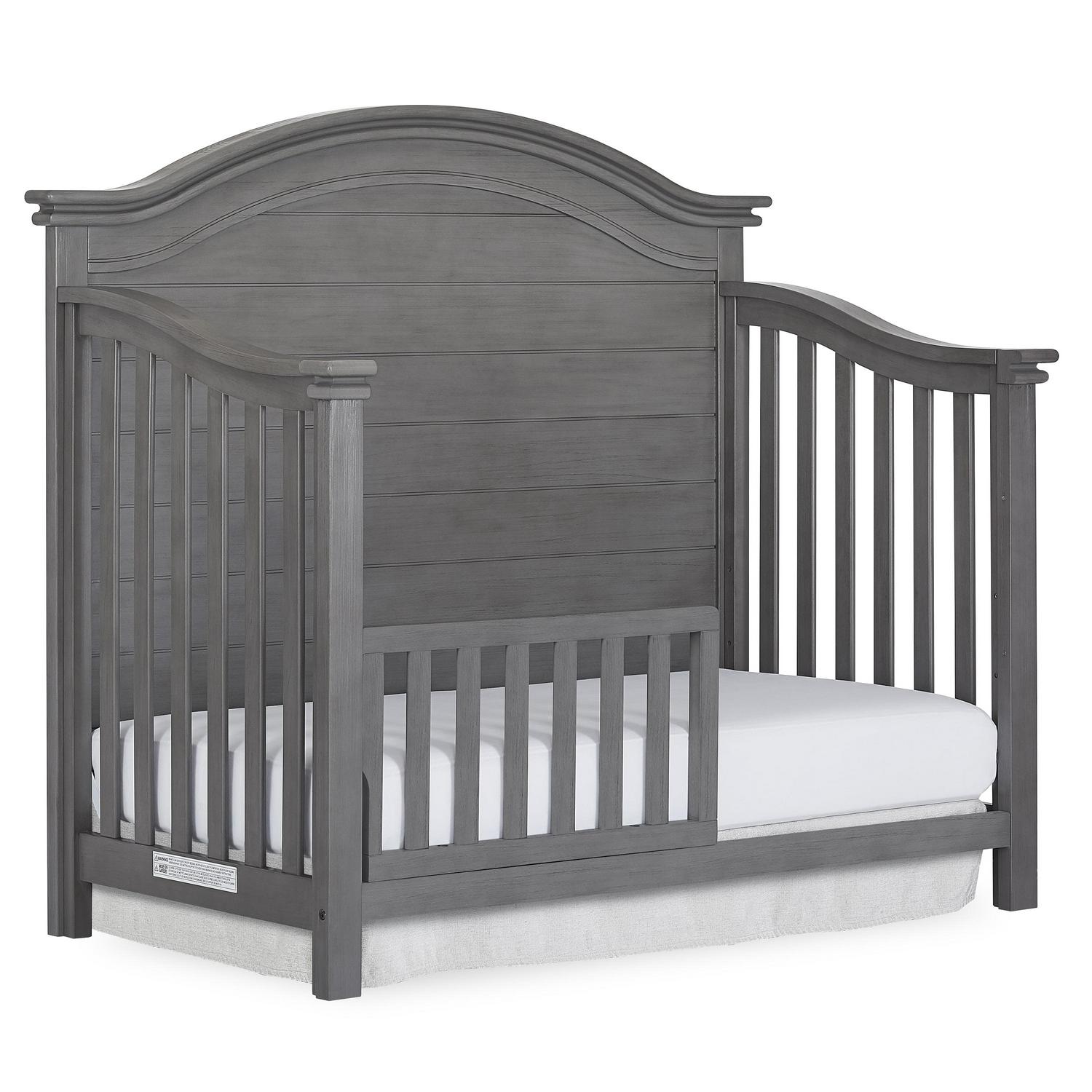 Evolur Belmar Curve 5-in-1 Convertible Crib in Rustic Grey, Greenguard Gold Certified - Image 16