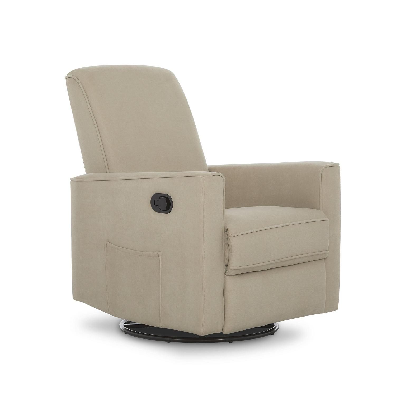 Evolur Raleigh Glider Recliner Fawn with High Backrest Support, Durable Polyester Fabric - Image 2