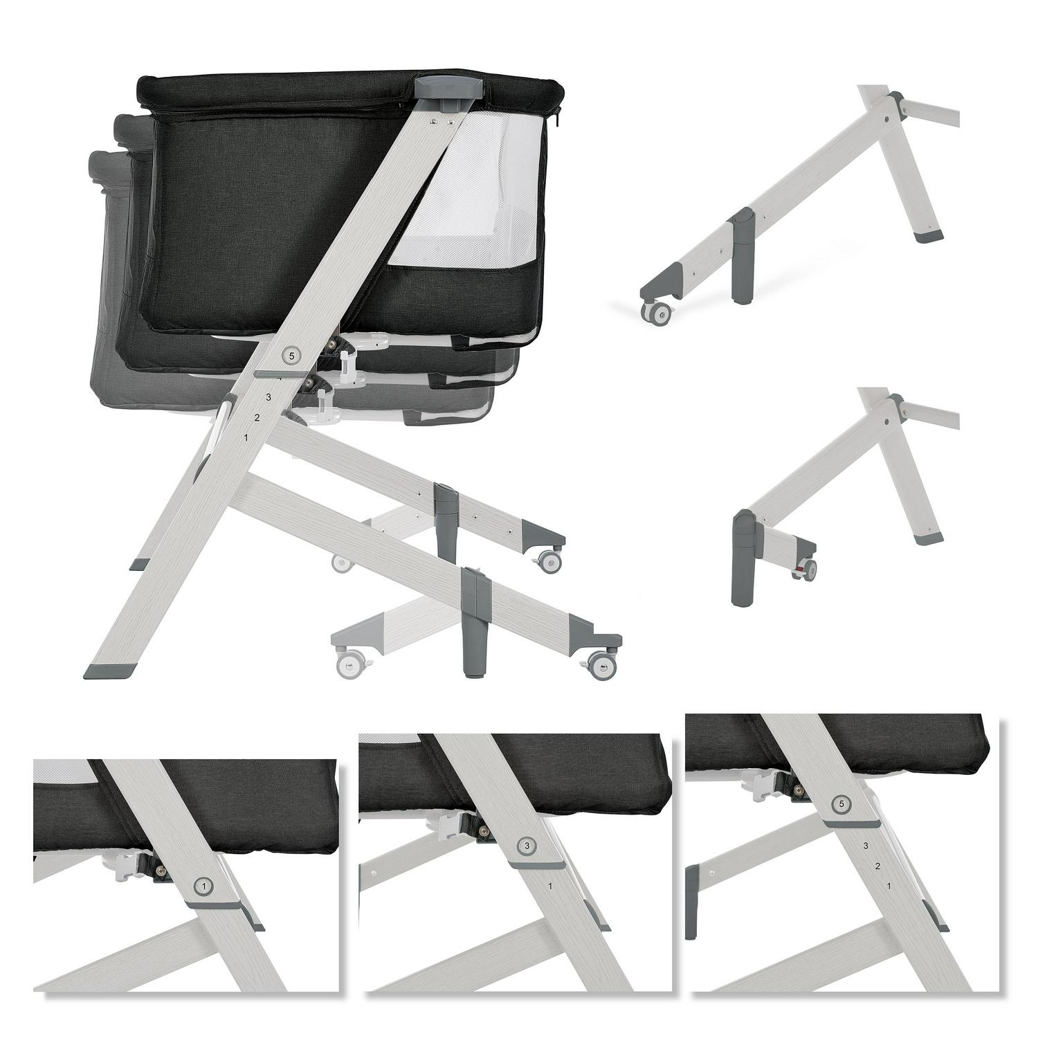 Evolur Stellar Bassinet and Bedside Sleeper in Black - Image 2