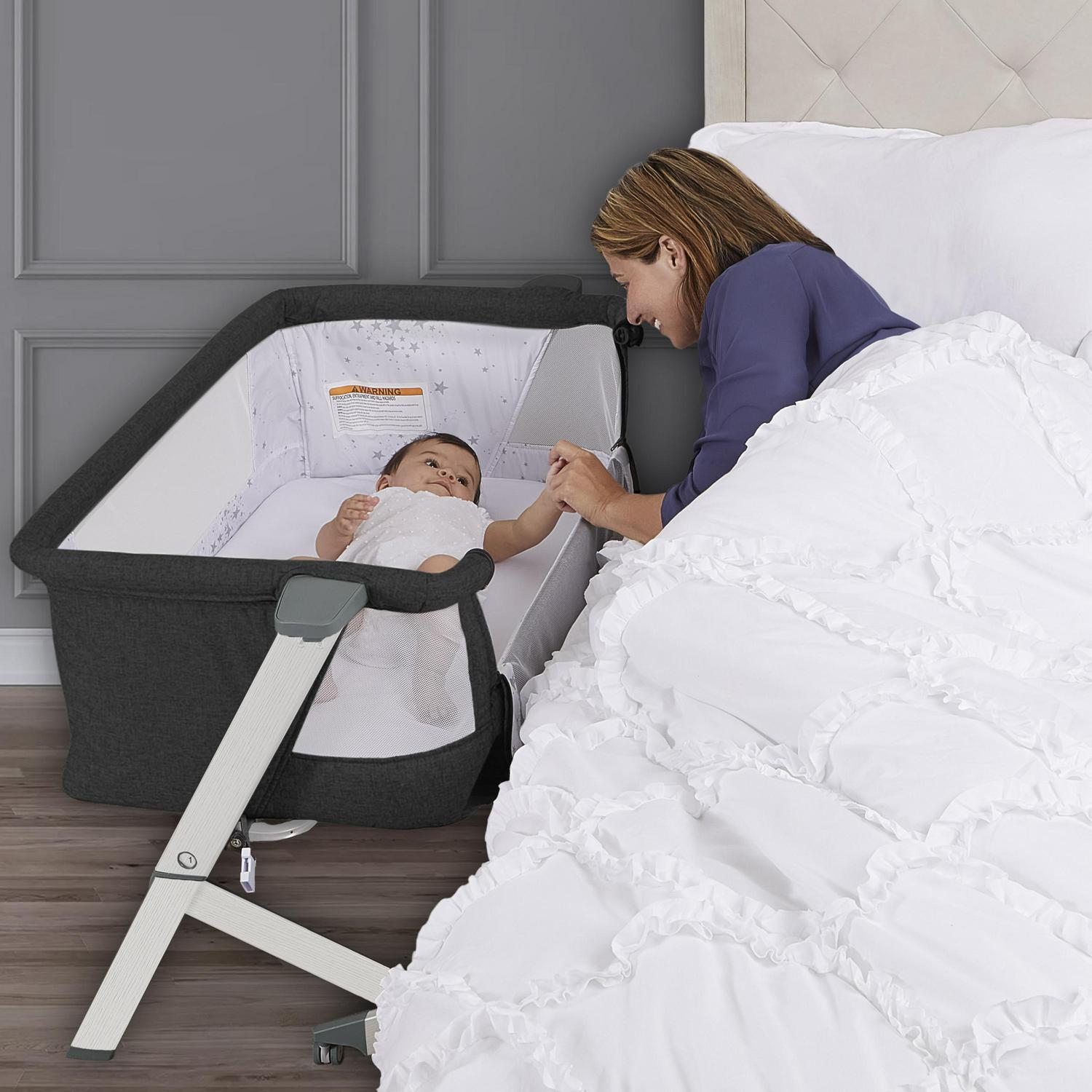 Evolur Stellar Bassinet and Bedside Sleeper in Black - Image 11