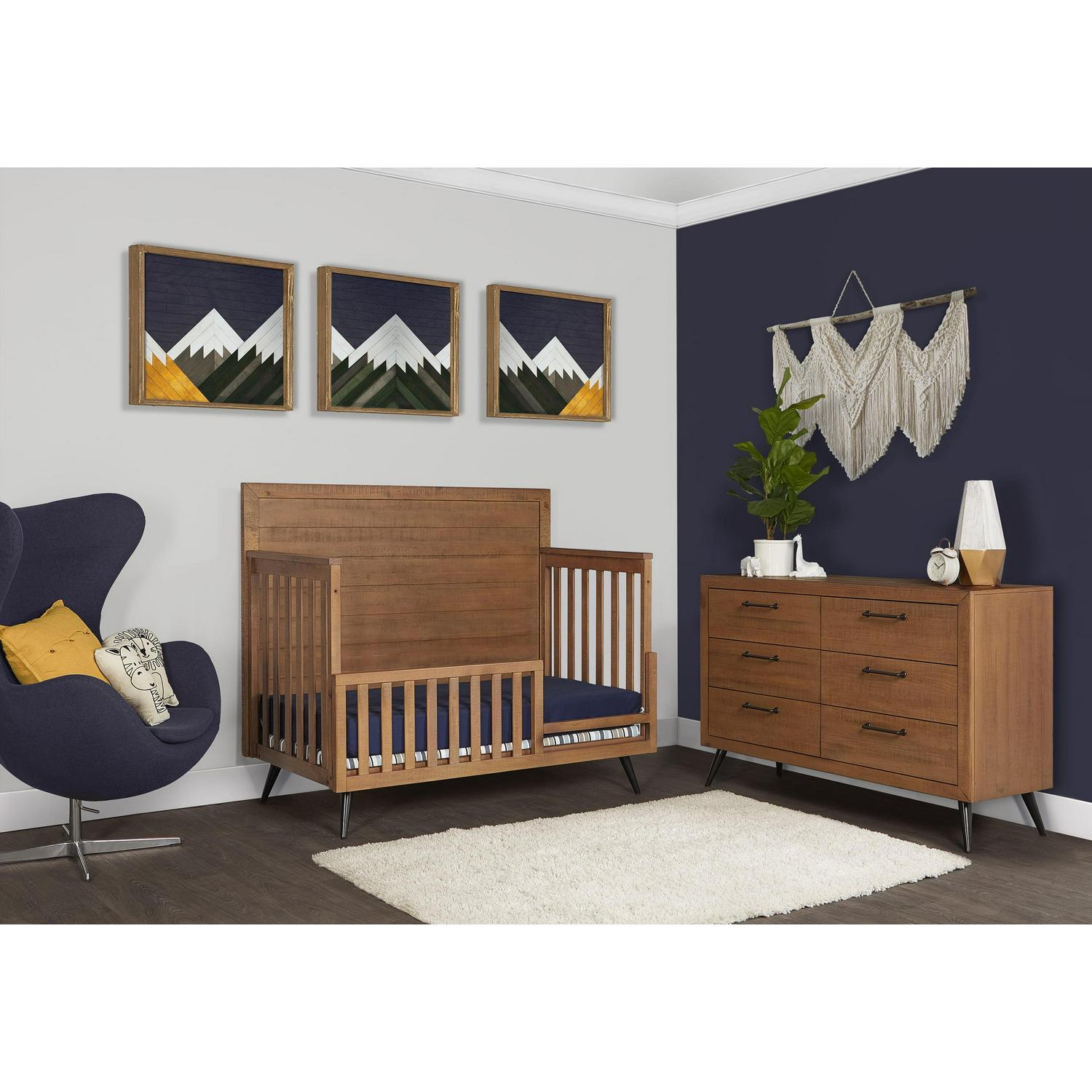 Evolur Stilnovo Mid Century 4-in-1 Convertible Crib, Sugarcane - Image 22