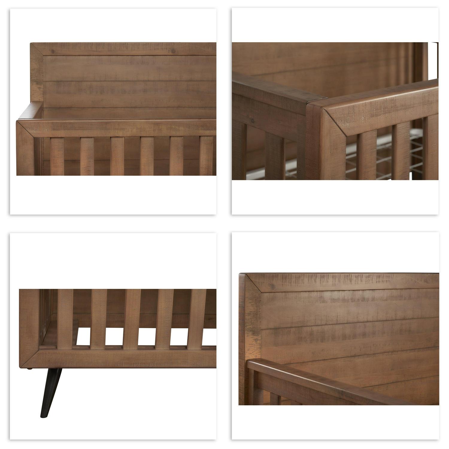 Evolur Stilnovo Mid Century 4-in-1 Convertible Crib, Sugarcane - Image 14