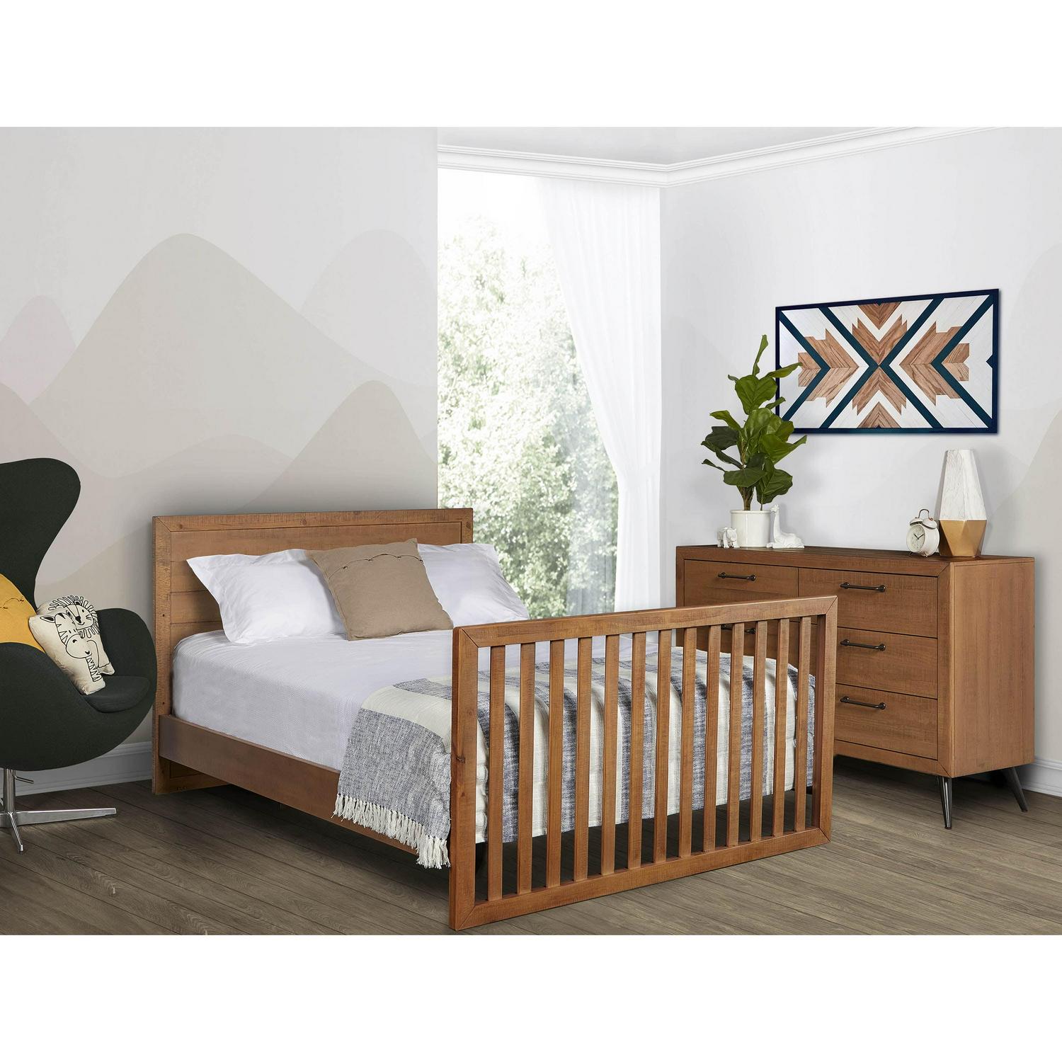 Evolur Stilnovo Mid Century 4-in-1 Convertible Crib, Sugarcane - Image 23