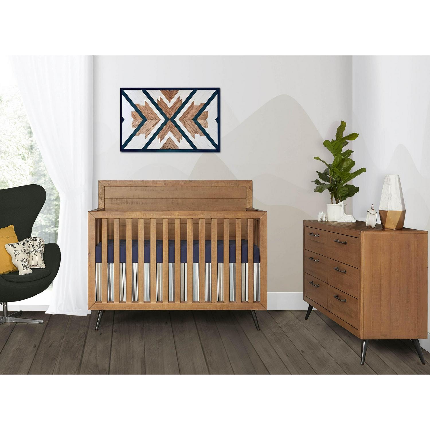 Evolur Stilnovo Mid Century 4-in-1 Convertible Crib, Sugarcane - Image 11