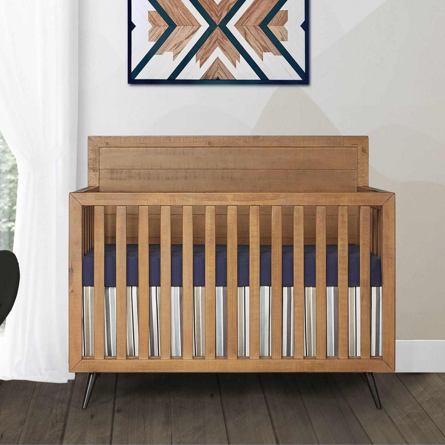 Evolur Stilnovo Mid Century 4-in-1 Convertible Crib, Sugarcane - Image 27