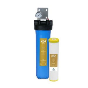 Express Water Heavy Metal Whole House Water Filter ? Home Water Filtration System ? KDF Filters ? includes Pressure Gauge, Easy Release, and 1? Inch Connections