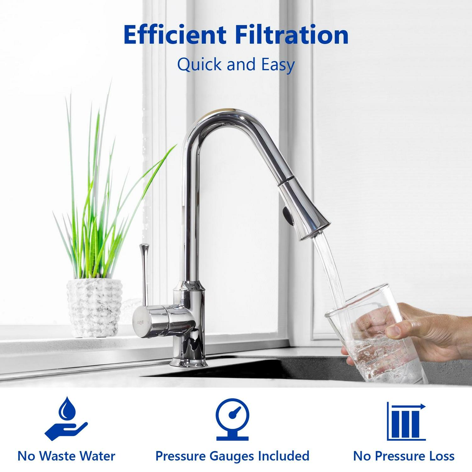 Express Water Whole House Water Filter, 1 Stage Home Water Filtration System, Sediment Filter, includes Pressure Gauges, Easy Release, and 1 Inch Connections. - Image 6