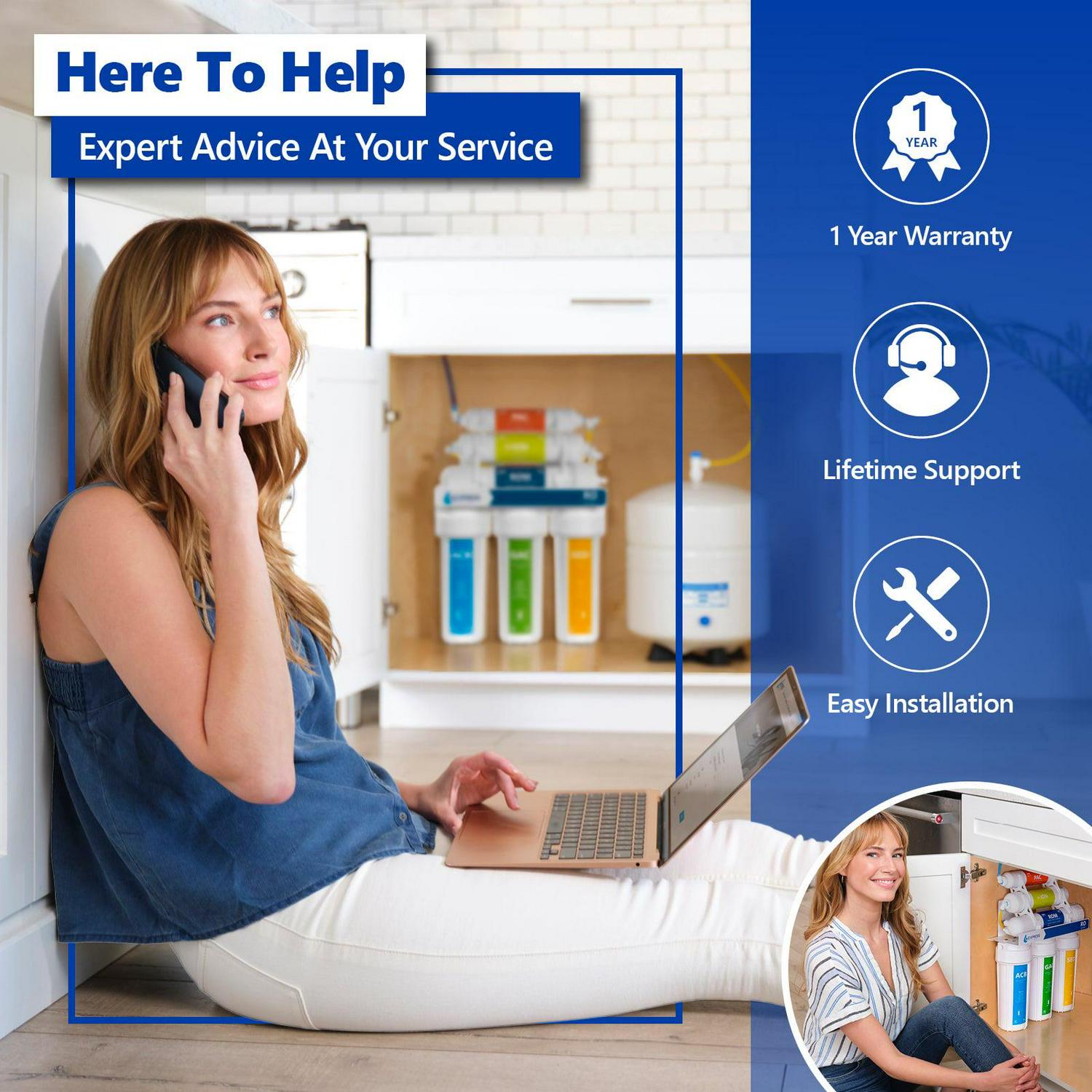 Express Water – 2 Year Deionization Reverse Osmosis System Replacement Filter Set – 20 Filters with 100 GPD RO Membrane – 10 inch Size Water Filters - Image 8