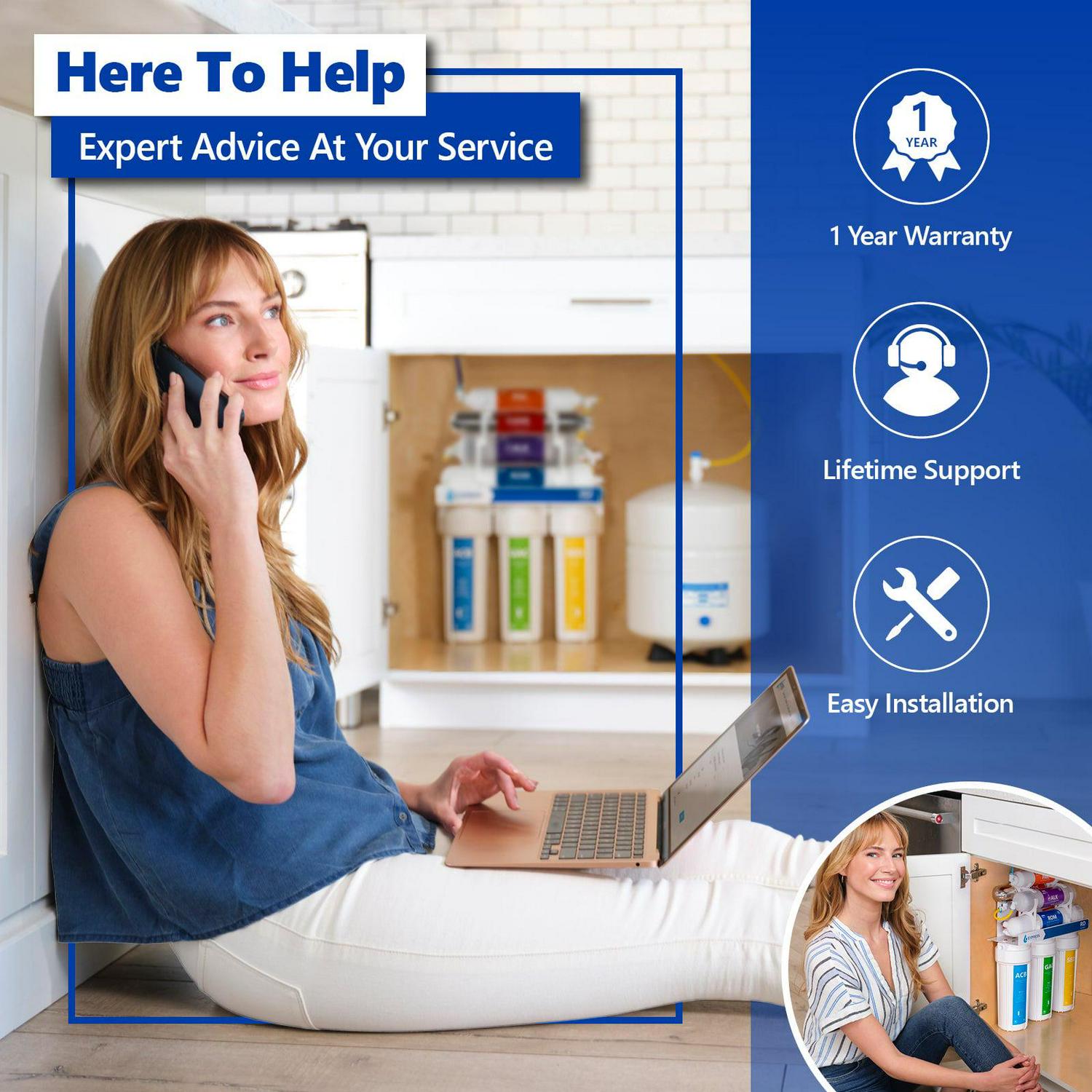 Express Water 2 Year Reverse Osmosis System Replacement Filter Set 16 Filters with 50 GPD RO Membrane Carbon GAC ACB PAC Filters Sediment SED Filters 10 inch Size Water Filters - Image 7