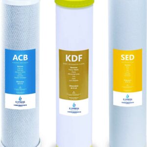 Express Water – Whole House Heavy Metal Water Filter Set – 3 Stage Filtration Replacement Kit – Sediment, Carbon Block, KDF High Capacity Cartridge – 5 Micron – 4.5” x 20” inch