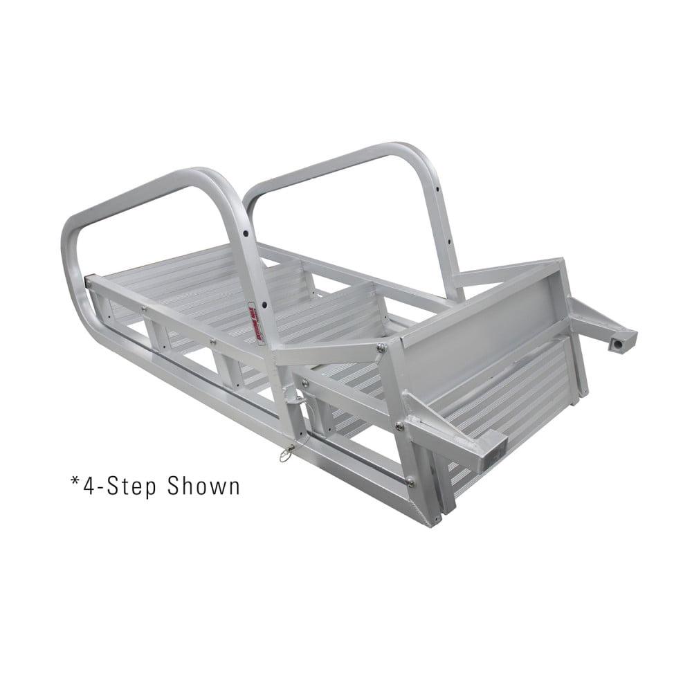 Extreme Max 3005.4116 Deluxe Aluminum Flip-Up Dock Ladder - 4-Step (18" x 5-3/8" Steps with 44" Railings) for Dock, Pools, Hot Tub - Image 6