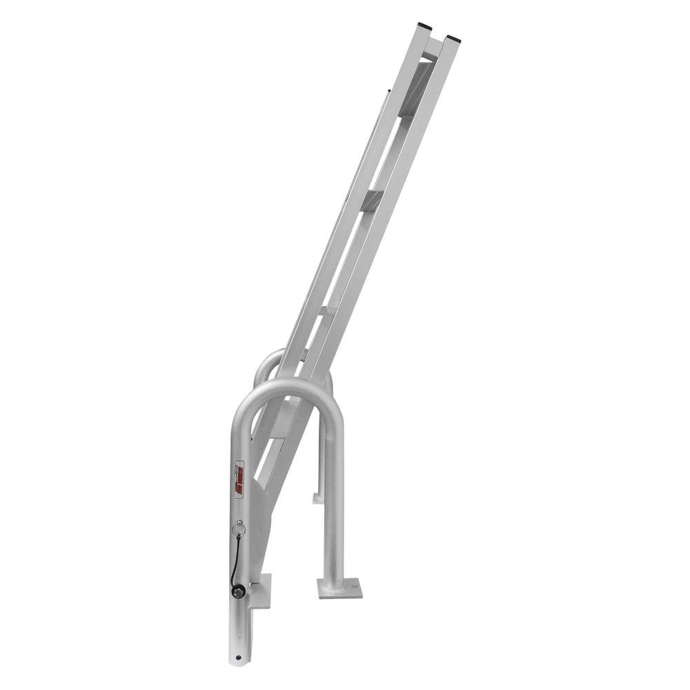 Extreme Max 3005.4227 Heavy-Duty Aluminum Slanted Flip-Up Dock Ladder with Comfort Use Round Tube Frame - 4-Step, 300 lbs. Weight Capacity - Image 7