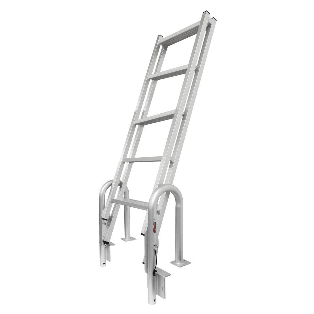 Extreme Max 3005.4239 Slanted Flip-Up Dock Ladder - 5-Step (16" x 3.5" Steps with 23.5" Railings) for Dock, Pools, Hot Tub - Image 3