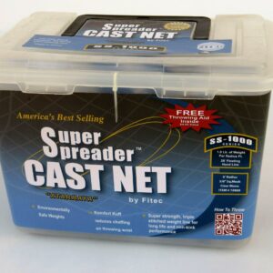 FITEC SS1000 Super Spreader Cast Net 5'x 1/4" Mesh, Clear, 1 lb wt