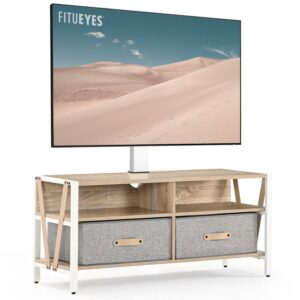 FITUEYES TV Stand with Swivel Mount for TVs up to 75", White