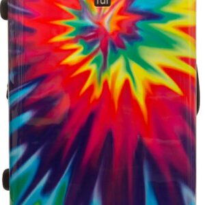 Tie Dye 28 Inch Rolling Luggage, Rainbow Swirl Hardshell Suitcase with Wheels, Tie-Dye