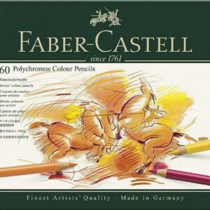 Faber-Castel 110060 Polychromos Colored Pencil Set In Metal Tin, 60 Pieces